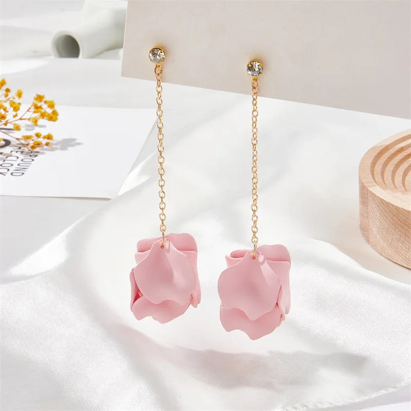 Fashion women Clip on Earrings Jewelry Exquisite Acrylic Oorbellen Clips Luxury Women's Prom Party Earrings