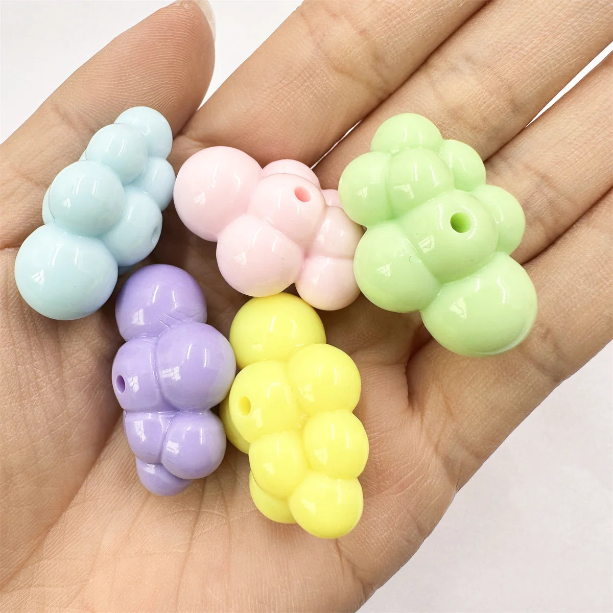 Cloud Shaped Beads Bracelet Making Solid Color Pendant For Keychain DIY Handmade Material Jewelry Accessories